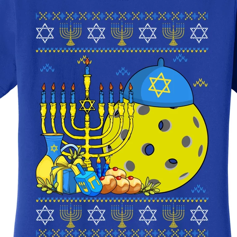 Funny Pickleball Ball Orah Dreidel Ugly Hanukkah Sweater Funny Gift Women's T-Shirt