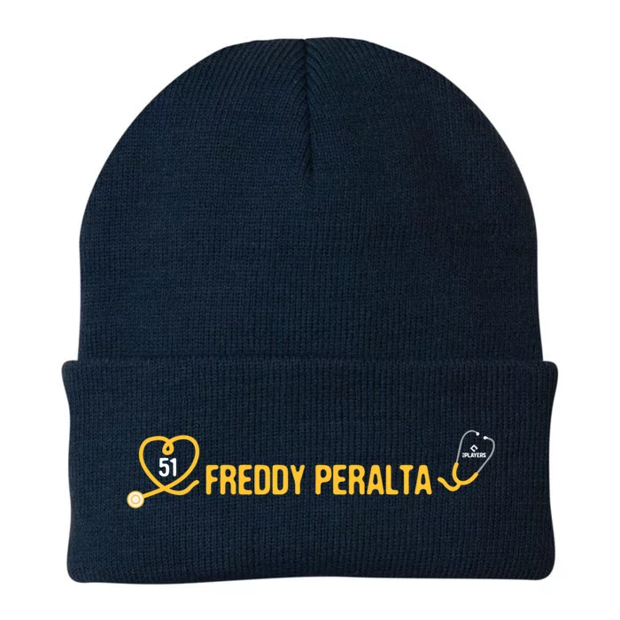 Freddy Peralta Baseball Player Medical Student Doctor Funny Gift Knit Cap Winter Beanie