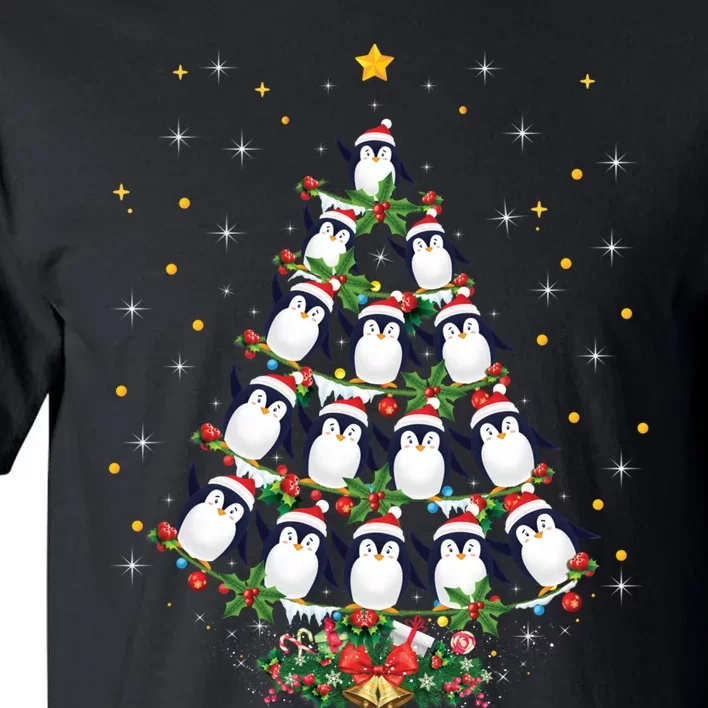 Funny Penguin Bird Xmas Gift Penguin Christmas Tree Gift Tall T-Shirt