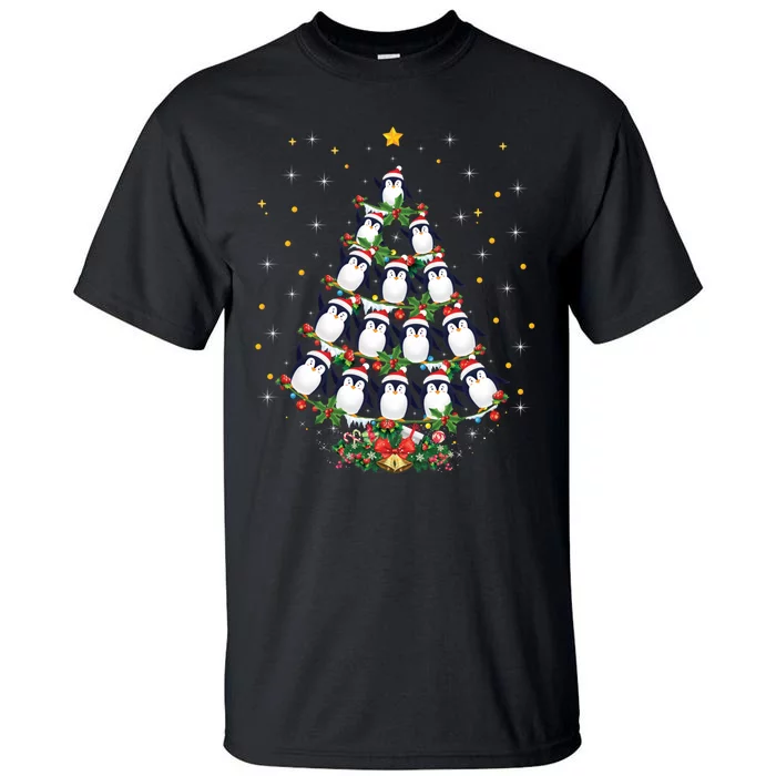 Funny Penguin Bird Xmas Gift Penguin Christmas Tree Gift Tall T-Shirt