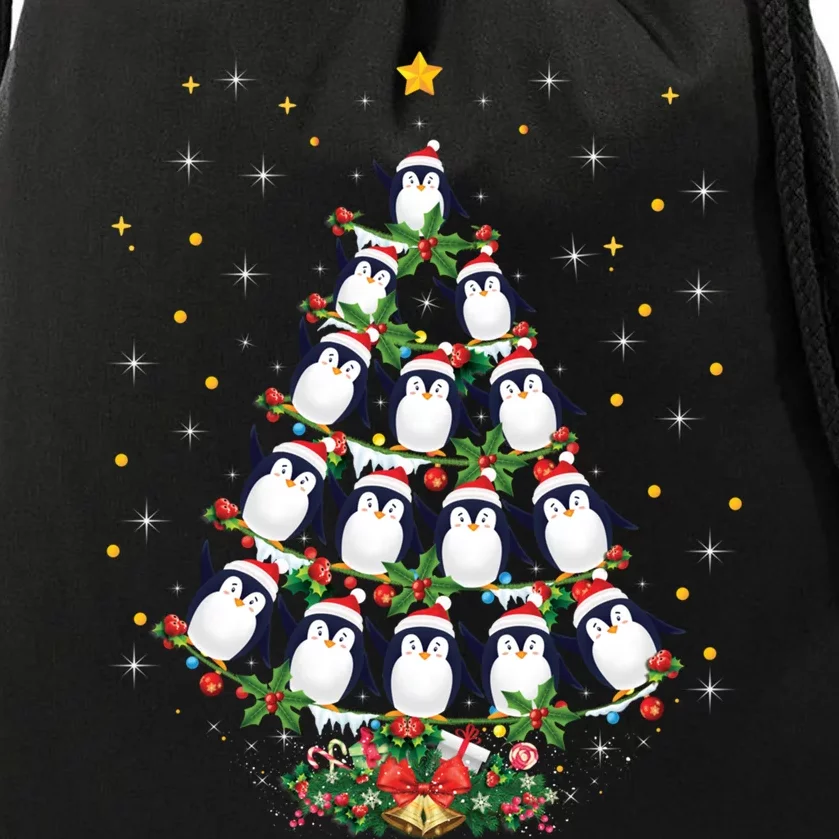 Funny Penguin Bird Xmas Gift Penguin Christmas Tree Gift Drawstring Bag