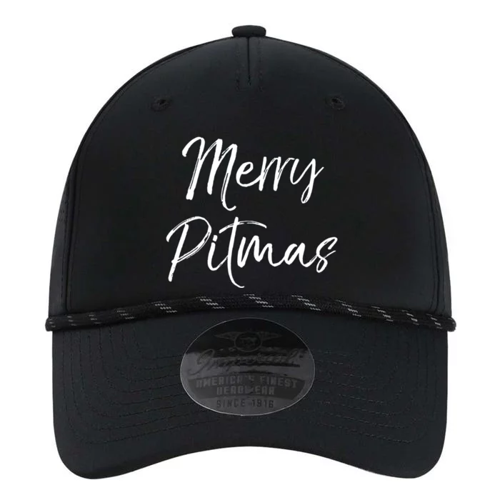 Funny Pit Bull Pun Christmas Joke Pitbull Owner Merry Pitmas Gift Performance The Dyno Cap