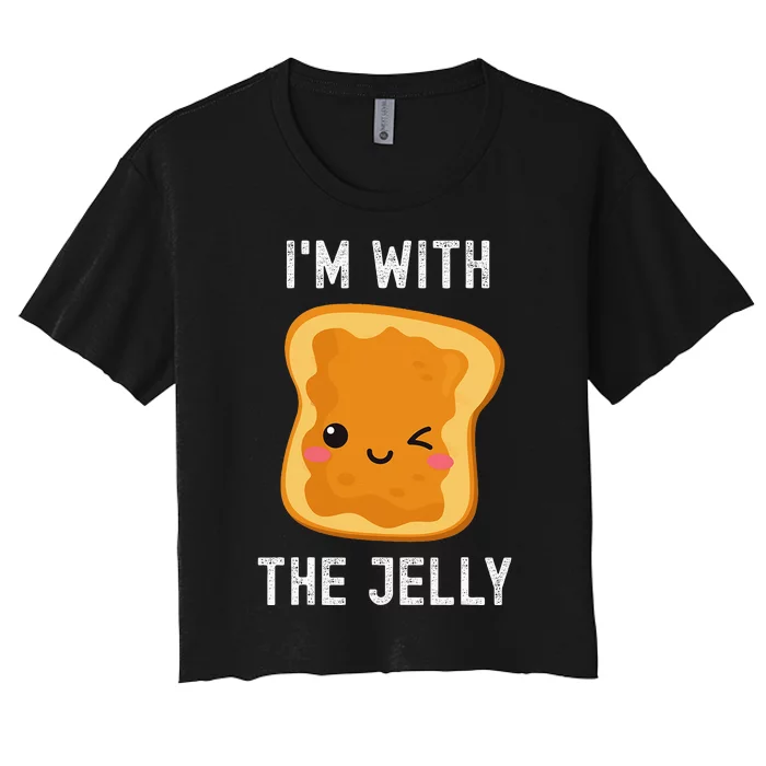 Funny Peanut Butter & Jelly Matching His & Hers Couples Women's Crop Top Tee