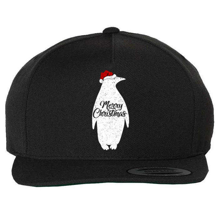 Funny Penguin Bird Lover Xmas Santa Hat Penguin Christmas Gift Wool Snapback Cap