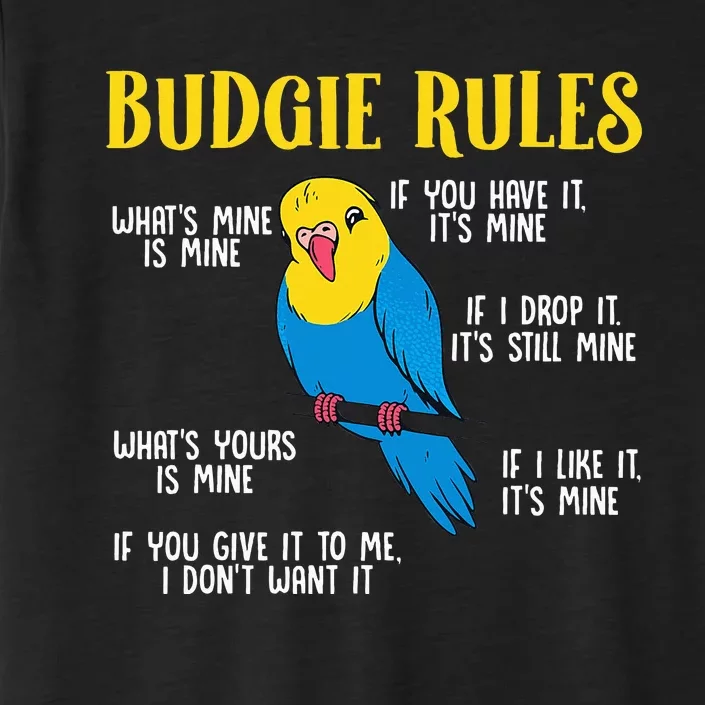 funny Parakeet Budgie Rules Bird Budgerigar ChromaSoft Performance T-Shirt