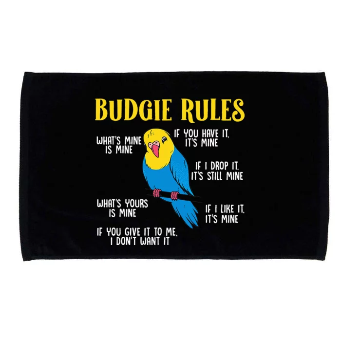 funny Parakeet Budgie Rules Bird Budgerigar Microfiber Hand Towel