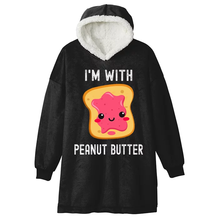 Funny Peanut Butter Jelly Matching Couples His & Hers Hooded Wearable Blanket