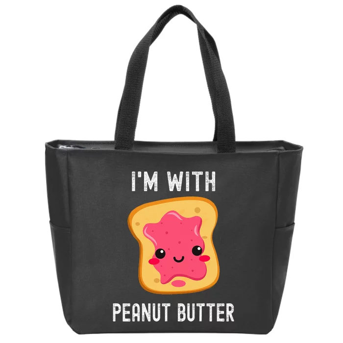 Funny Peanut Butter Jelly Matching Couples His & Hers Zip Tote Bag