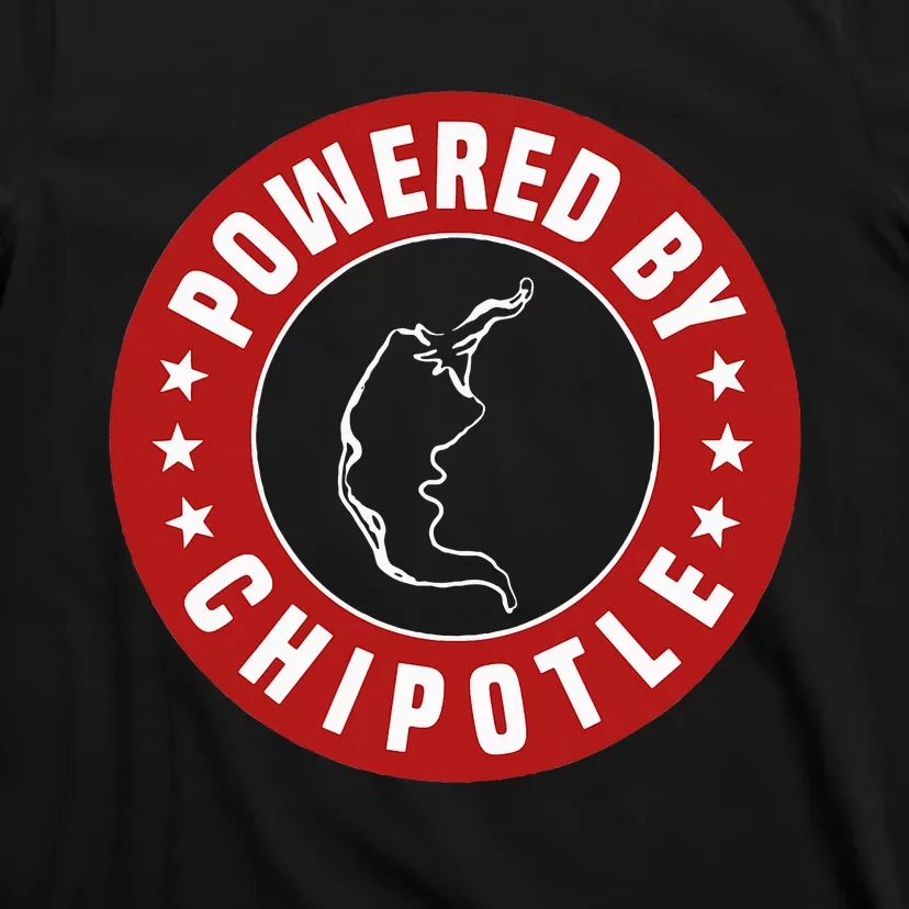 Funny Powered By Chipotle Design Chili Pepper T-Shirt