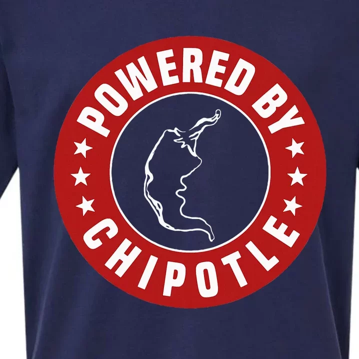 Funny Powered By Chipotle Design Chili Pepper Sueded Cloud Jersey T-Shirt