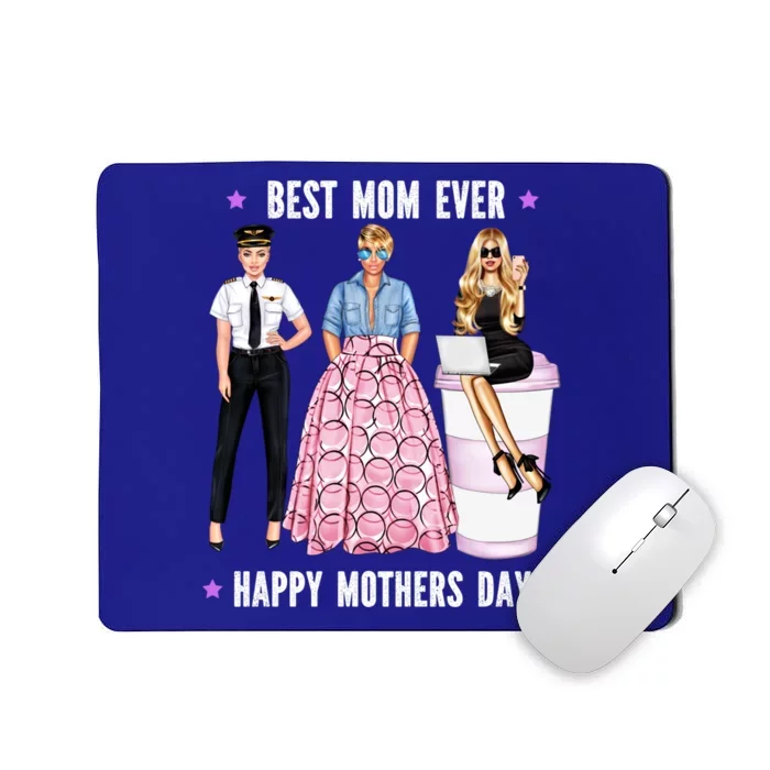 Female Pilot Best Mom Ever Mommy Mothers Day Aeroplane Flys Cute Gift Mousepad