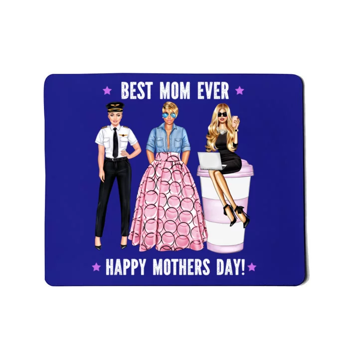 Female Pilot Best Mom Ever Mommy Mothers Day Aeroplane Flys Cute Gift Mousepad