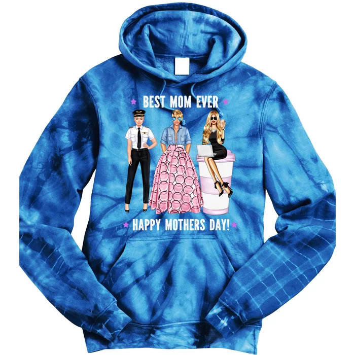 Female Pilot Best Mom Ever Mommy Mothers Day Aeroplane Flys Cute Gift Tie Dye Hoodie