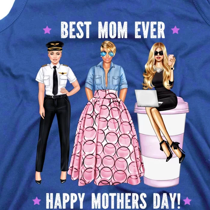 Female Pilot Best Mom Ever Mommy Mothers Day Aeroplane Flys Cute Gift Tank Top