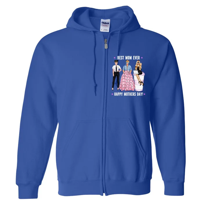 Female Pilot Best Mom Ever Mommy Mothers Day Aeroplane Flys Cute Gift Full Zip Hoodie