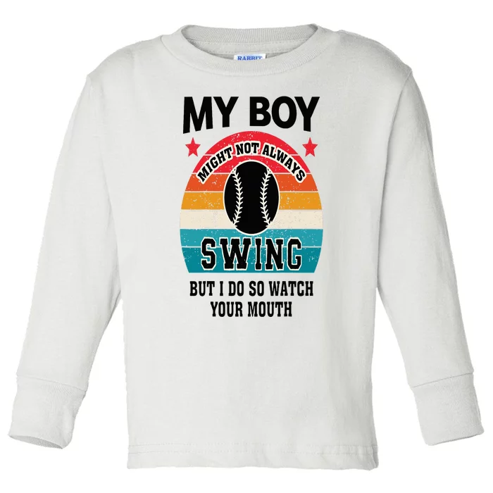 Funny Protective Baseball Mom Sport Mama Game For Mother Toddler Long Sleeve Shirt