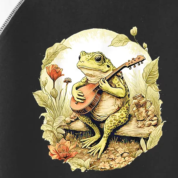 Frog Playing Banjo On Log Toddler Fine Jersey T-Shirt