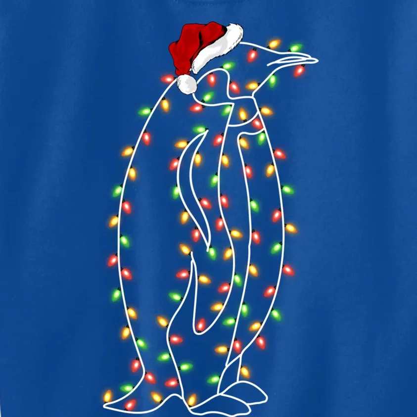 Funny Penguin Bird Xmas Lighting Santa Hat Penguin Christmas Gift Kids Sweatshirt