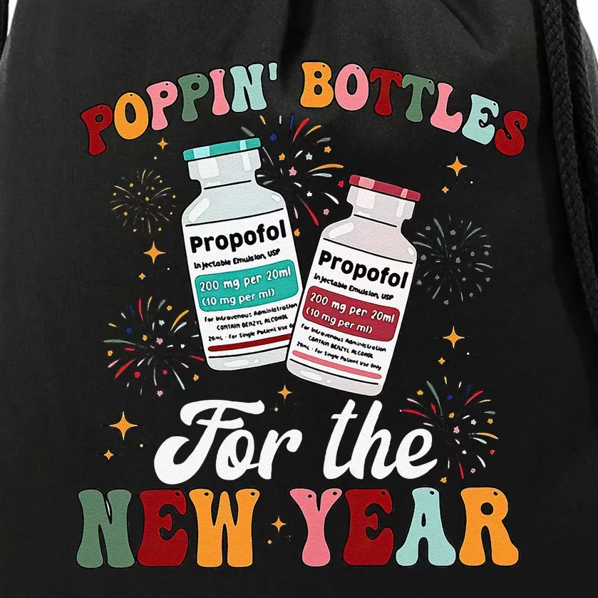 Funny Poppin Bottles For The New Year Icu Nurse Propofol Crna Drawstring Bag