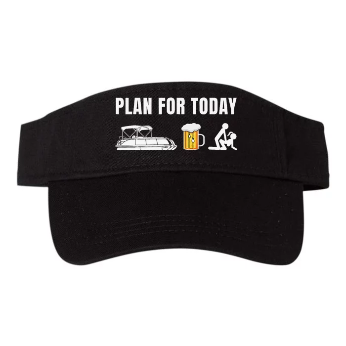 Funny Pontoon Boat Plan for Today Beer Boating Valucap Bio-Washed Visor