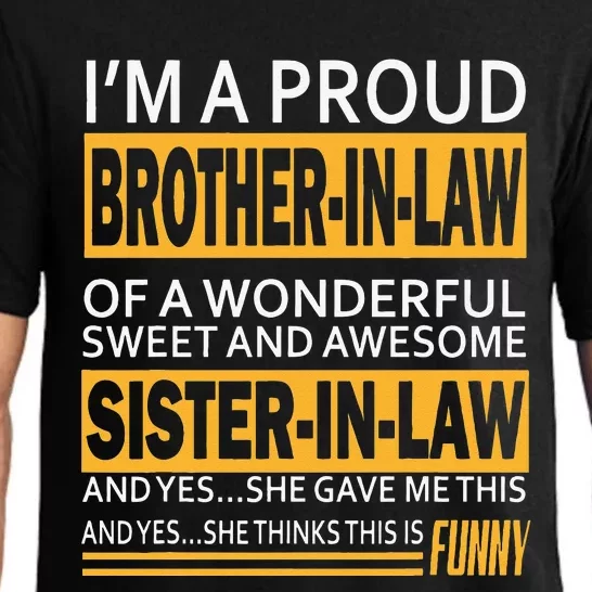 Funny Proud Brother In Law Gifts From Sister In Law Birthday Pajama Set