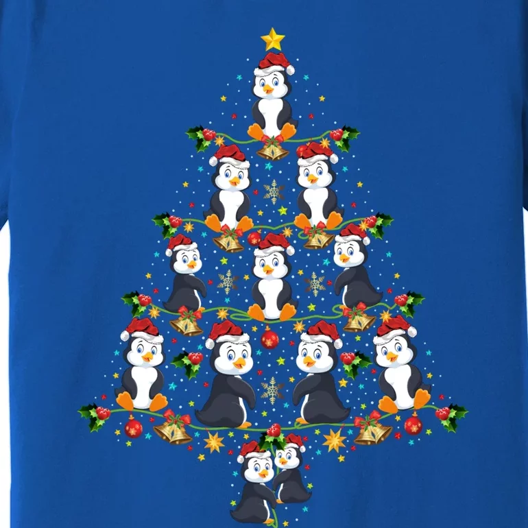 Funny Penguin Bird Lover Xmas Santa Penguin Christmas Tree Gift Premium T-Shirt