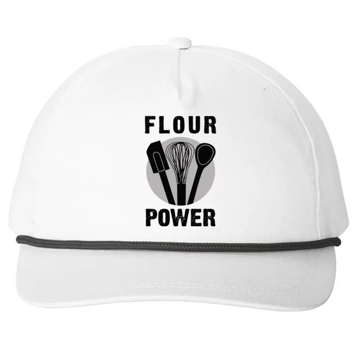 FLOUR POWER Baking Cooking Bread Making Chefs Snapback Five-Panel Rope Hat