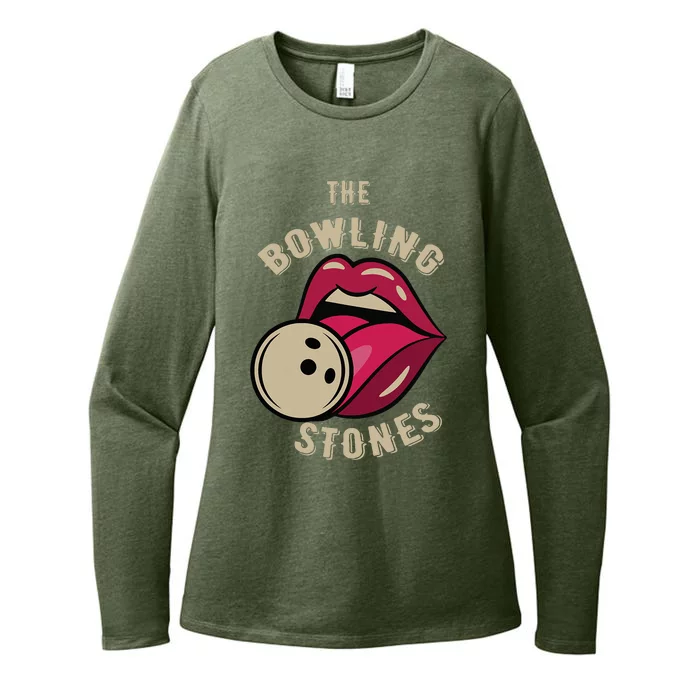 Funny Pun Bowling Stone Womens CVC Long Sleeve Shirt