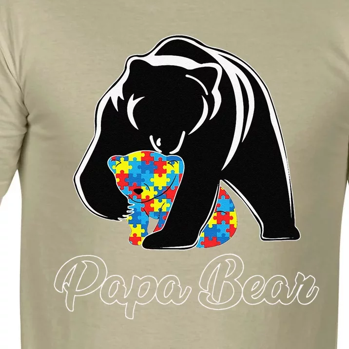 Funny Papa Bear Autism Awareness Autism Matching Family Dad Comfort Colors T-Shirt