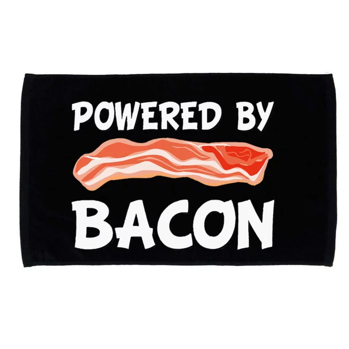 Funny Powered By Bacon Bacon Lovers Microfiber Hand Towel