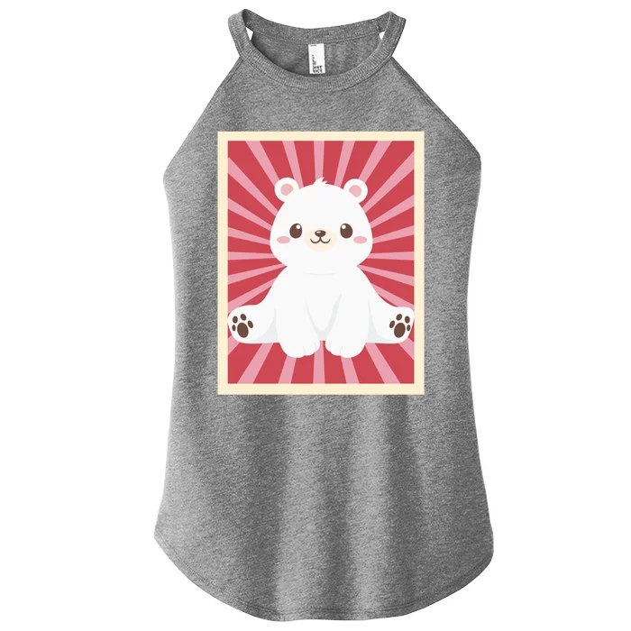 Funny Polar Bear Lovers Poster Style Heart Valentines Day Gift Women’s Perfect Tri Rocker Tank