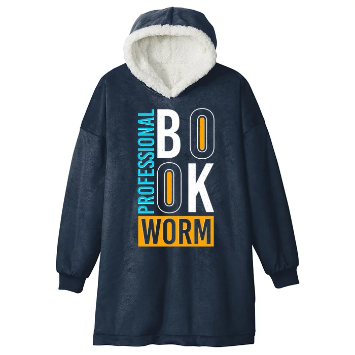 Funny Professional Book Worm Hooded Wearable Blanket