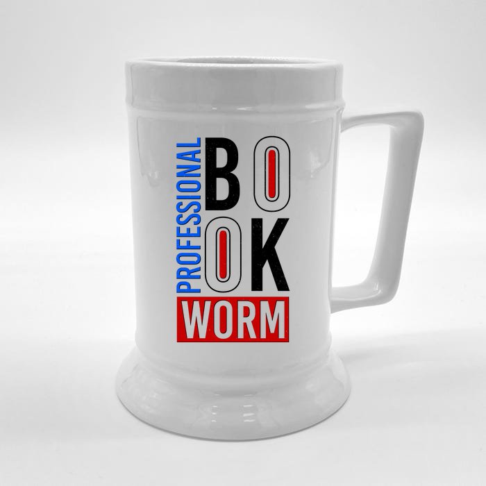 Funny Professional Book Worm Front & Back Beer Stein