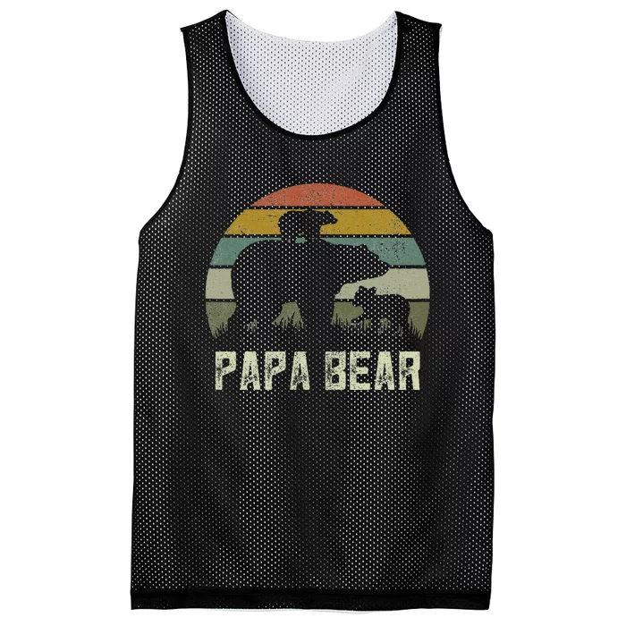 Funny Papa Bear S Cub 2 Kids Fathers Day Grandpa Mesh Reversible Basketball Jersey Tank