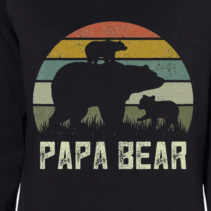 Funny Papa Bear S Cub 2 Kids Fathers Day Grandpa Womens California Wash Sweatshirt