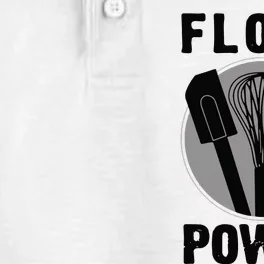 FLOUR POWER Baking Cooking Bread Making Chefs Dry Zone Grid Performance Polo