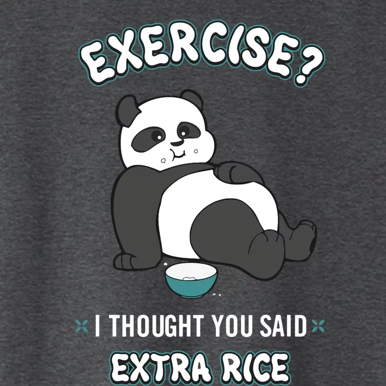 Funny Panda Bear Exercise I Thought You Said Extra Rice Women's Crop Top Tee