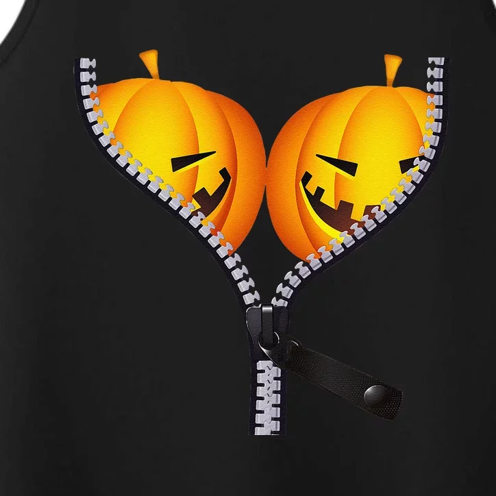 Funny Pumpkin BOObs Women Halloween Jack O Lantern Costume Performance Tank