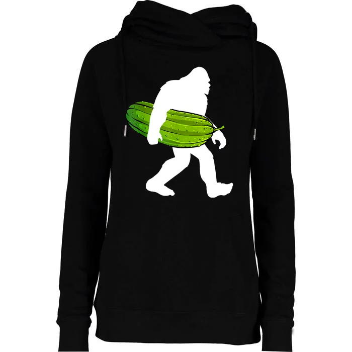 Funny Pickle Bigfoot Cucumber Pickle Lover Gift Womens Funnel Neck Pullover Hood