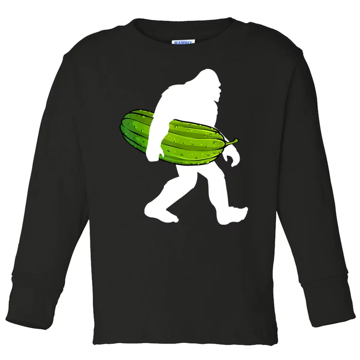 Funny Pickle Bigfoot Cucumber Pickle Lover Gift Toddler Long Sleeve Shirt