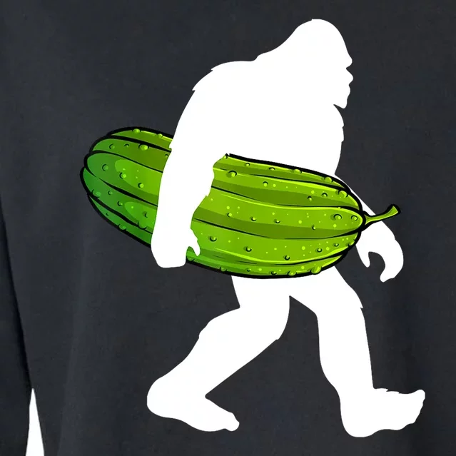 Funny Pickle Bigfoot Cucumber Pickle Lover Gift Cropped Pullover Crew