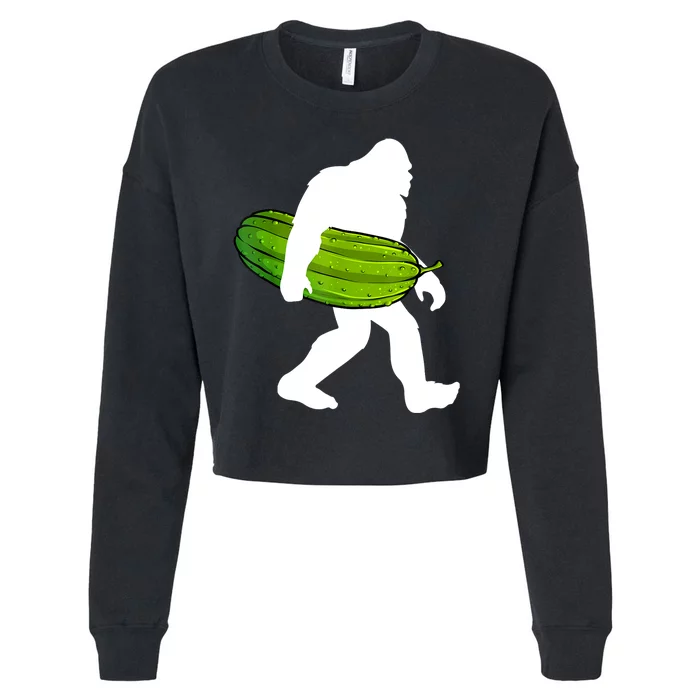 Funny Pickle Bigfoot Cucumber Pickle Lover Gift Cropped Pullover Crew