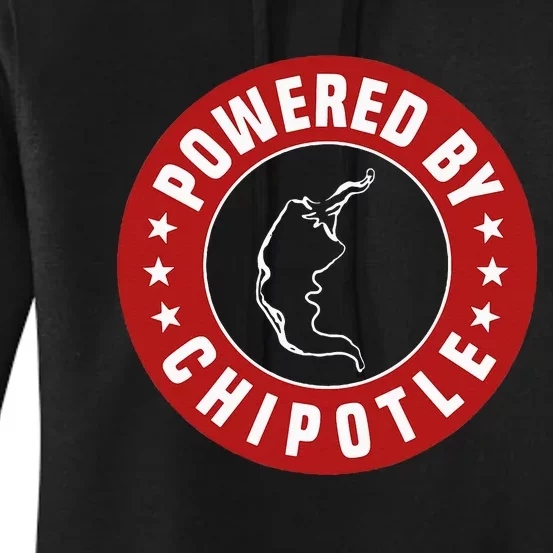 Funny Powered By Chipotle Design Chili Pepper Women's Pullover Hoodie