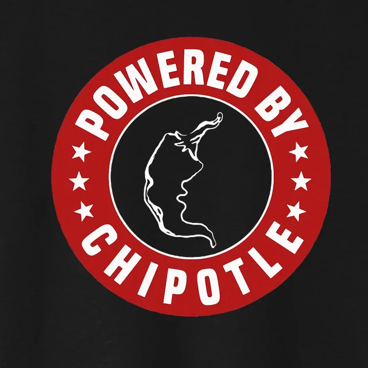 Funny Powered By Chipotle Design Chili Pepper Women's Crop Top Tee