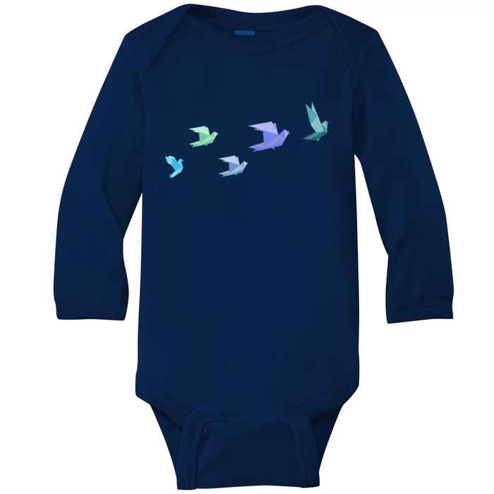 Flying Paper Birds Baby Long Sleeve Bodysuit