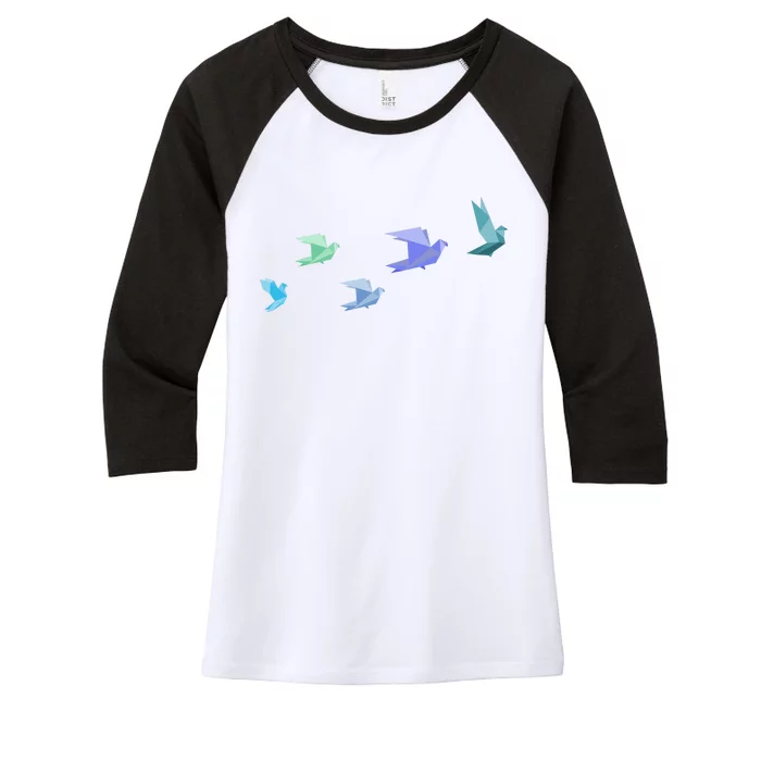 Flying Paper Birds Women's Tri-Blend 3/4-Sleeve Raglan Shirt