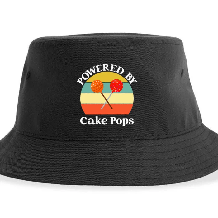 funny Powered By Cake Pops Sustainable Bucket Hat