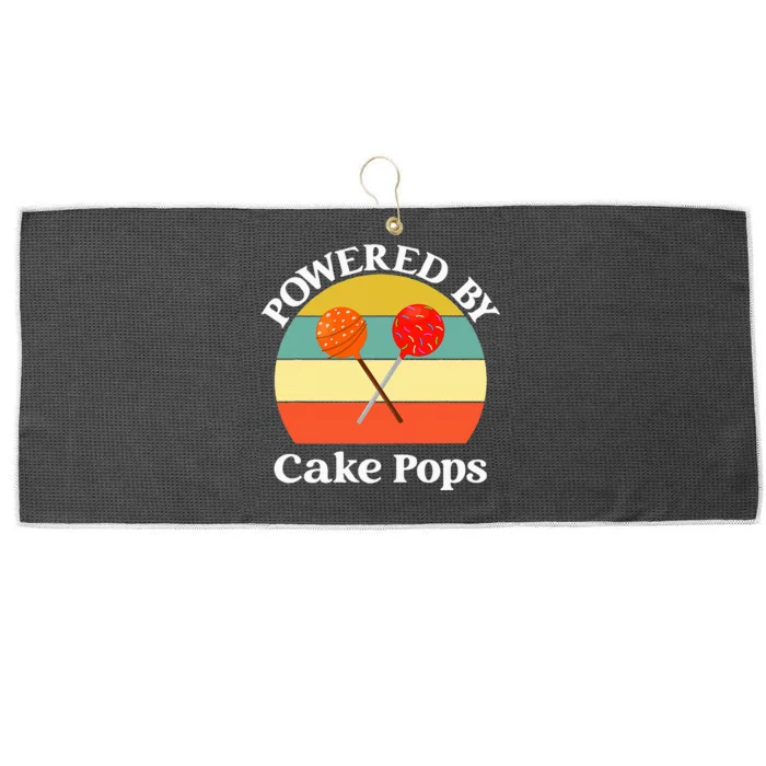 funny Powered By Cake Pops Large Microfiber Waffle Golf Towel