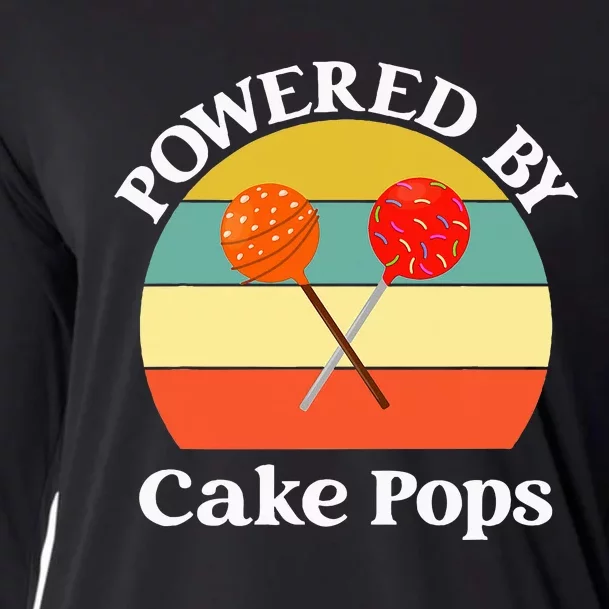 funny Powered By Cake Pops Cooling Performance Long Sleeve Crew