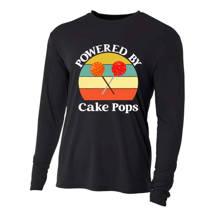 funny Powered By Cake Pops Cooling Performance Long Sleeve Crew